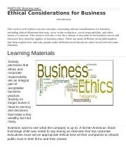 MGMT235C Business Law I- Ethical Considerations for Business.docx