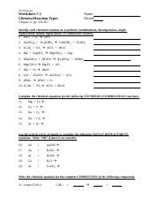 Worksheet 7-2 Chemical Reactions.doc