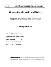 Assignment # 1 Program Ownership.docx