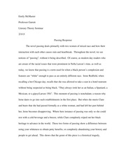 Lit Theory response paper- passing