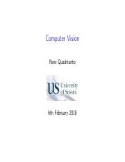 Computer Vision
Novi Quadrianto
6th February 2018
Computer Vision in t
