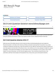 DU D Unit Question Solution www.bdresultpage.pdf