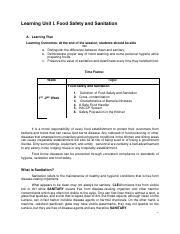 Learning Unit I. Food Safety and Sanitation.pdf