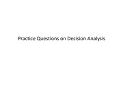 Practice Questions on Decision Analysis - Exam III