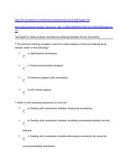 Data Analysis and Decision Making Multiple Choice Questions 3