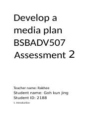 Develop a media plan assessment 2.docx