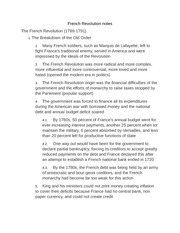 French Revolution notes