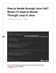 How to iterate through Java List_ Seven (7) ways to Iterate Through Loop in Java • Crunchify.pdf