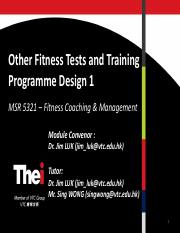 Week 3 - Other fitness test and training program 2020.pdf