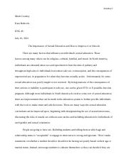 Assignment 3 - Mini Essay (Importance of Sexual Education).docx