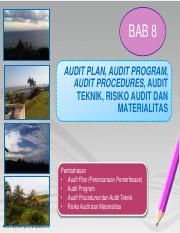 NOMOR 8 Audit Plan, Audit Program, Audit Procedures, Audit Teknik, Risiko Audit Dan Materialitas.pdf