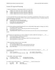 Lecture 8 Solutions of Review Questions