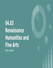 04.03 Renaissance Humanities and Fine Arts