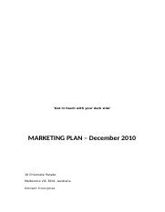 BSBMKG608 - Sample marketing plan.docx