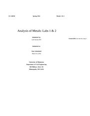 Analysis of Metals Lab