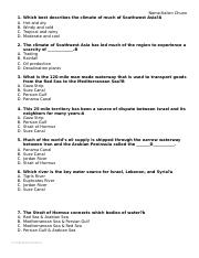 Southwest Asia Geography Study Guide.docx