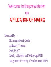 MBA-7 _Applicaation of Matrix.ppt