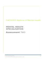AS2 CHC53315-Josephine Oller MENTAL HEALTH SPECIALISATION-V2.0 2021 (1) (3) (5) (1).docx