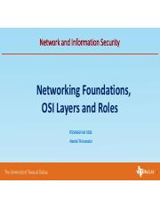  - Network and Information Security  Networking Foundations, OSI Layers and Roles ITSS4360 Fall 2021 Nambi |  Course Hero