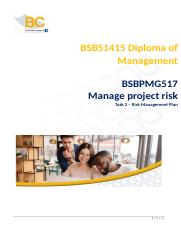 BSBPMG517+Task+2+Risk+Management+Planv2.1.docx