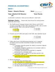 Financial Accounting Quiz I .docx