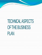 technical aspect in business plan example