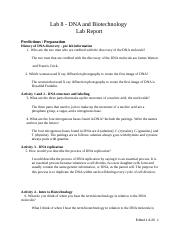 Lab 8 DNA and Biotechnology Lab Report Online.docx