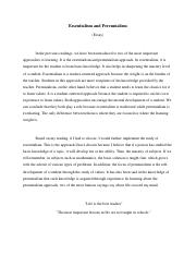 Essentialism and Perennialism Reflection Essay.pdf