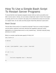 Mini opgave - How To Use a Simple Bash Script To Restart Server Programs.docx