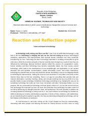 CARILLO BSIT _Reaction and Reflection paper.docx