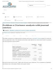 Problem-2 (Variance analysis with journal entries) - Accounting For Management.pdf