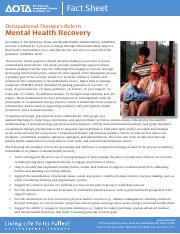 Mental Health Recovery AOTA