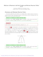 MATH 100 Behavior of Functions and their Graphs and Extreme Function Values.pdf