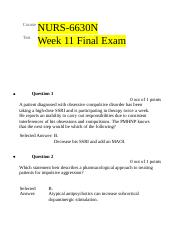 NURS 6630 Final Exam Latest 2021, Walden University.docx