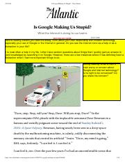 is google making us stupid essay pdf