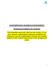 ASSIGNMENT GUIDANCE FOR STUDENTS CONTEMPORARY BUSINESS ENVIRONMENT updated.doc