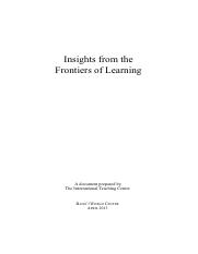 Insights from the Fronties of Learning-document