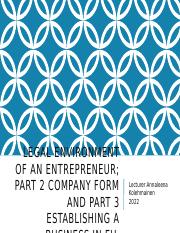 Legal _env_entrepreneur_Company forms .pptx