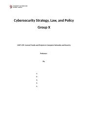 CMIT 495 Project 5 Cybersecurity Strategy, Law, and Policy Team Assignment.docx