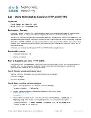4.6.6.5 Lab - Using Wireshark to Examine HTTP and HTTPS Traffic.docx