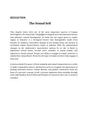 human sexuality reflection paper