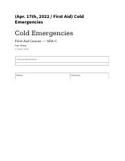 (Apr. 17th, 2022  First Aid) Cold Emergencies..pdf