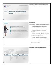 PDF Copy of Lecture 6 - Working with Unsecured Payment Arrangments.pdf