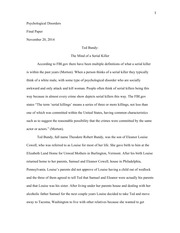 Реферат: Ted Bundy Essay Research Paper Ted BundyBrian