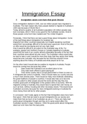 Immigration essay introduction