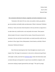 Astronomy Research paper