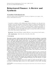 Behavioural Finance A Review and Synthesis.pdf