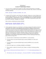 Worksheet 6 for Lectures 9 & 10_Marketing & Finance, Marketing Metrics X-Ray_Answers.docx