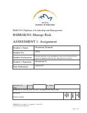 BSBRSK501 Assessment 1 v2_Manage risk_JHONATTAN G.pdf