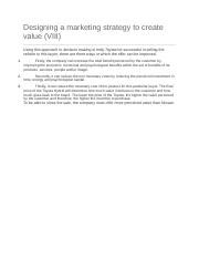 Designing a marketing strategy to create value (VIII).docx